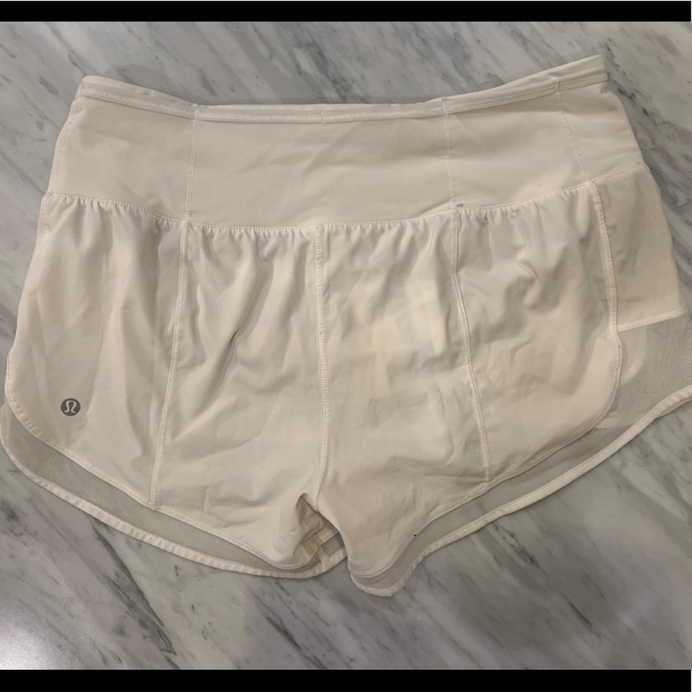 Lululemon White Shortie Shorts